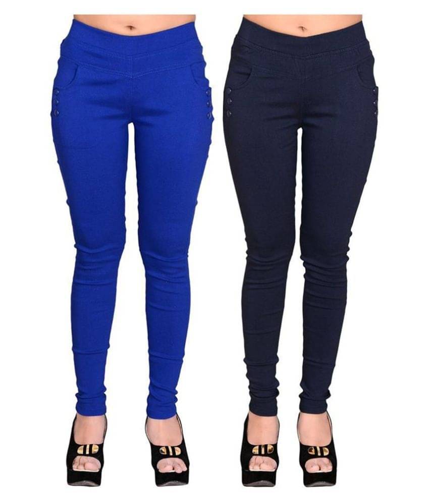     			FeelBlue Poly Cotton Jeggings - Multi Color