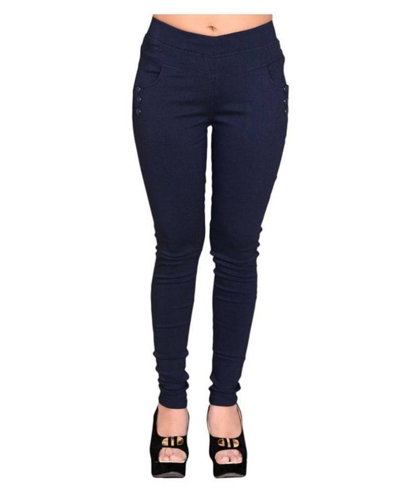     			FeelBlue Poly Cotton Jeggings - Navy