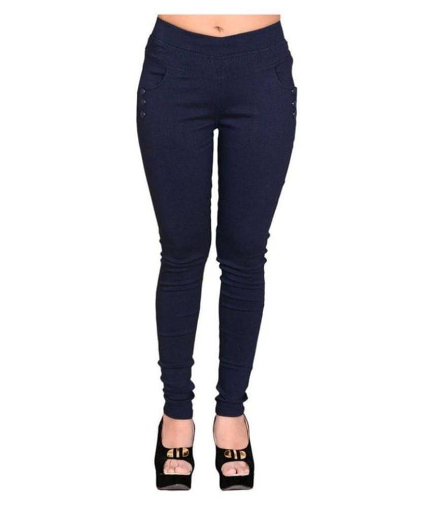     			FeelBlue Poly Cotton Jeggings - Navy