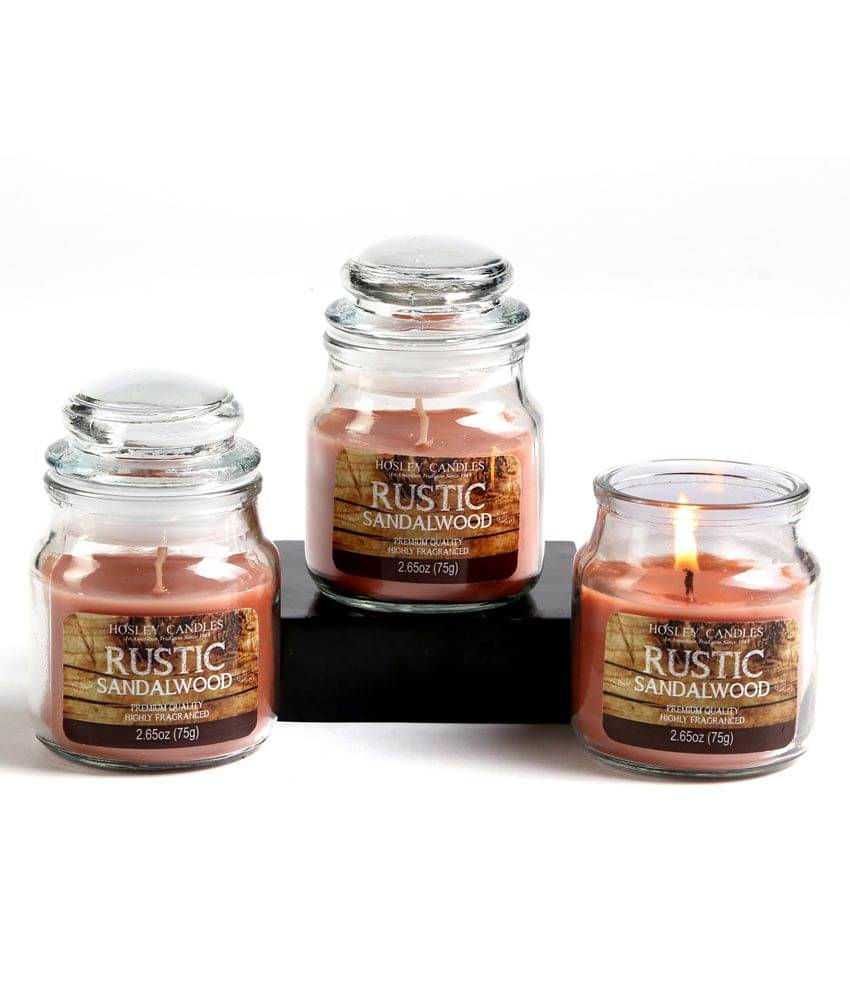     			Hosley Brown Jar Candle - Pack of 3