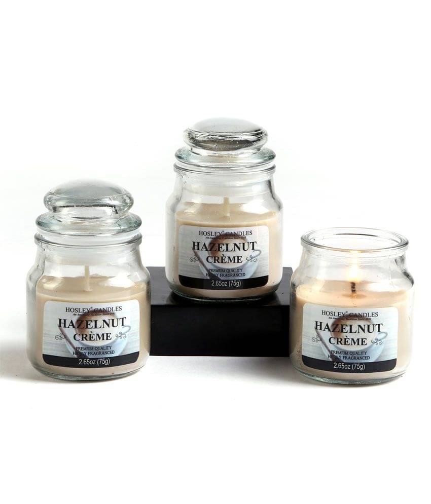     			Hosley Brown Jar Candle - Pack of 3