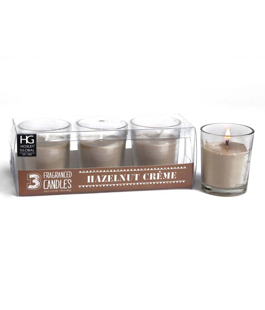     			Hosley Brown Wax Tea Light - Pack of 3