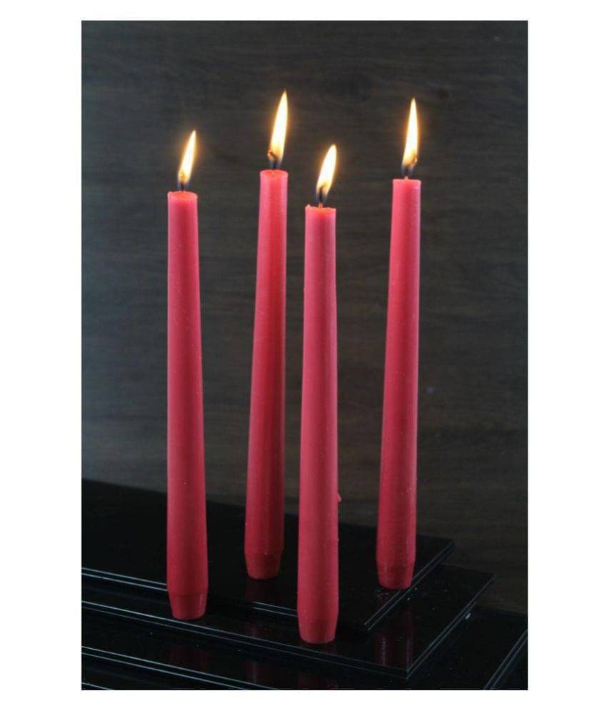     			Hosley Red Tapered Candle - Pack of 4
