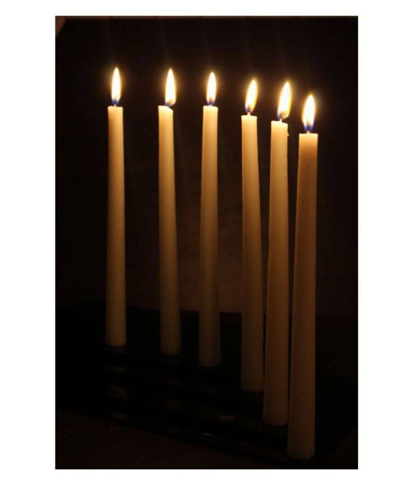     			Hosley White Tapered Candle - Pack of 6