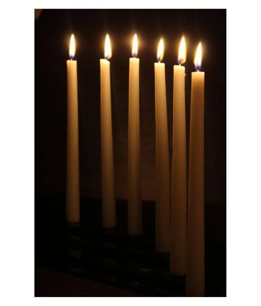     			Hosley White Tapered Candle - Pack of 6