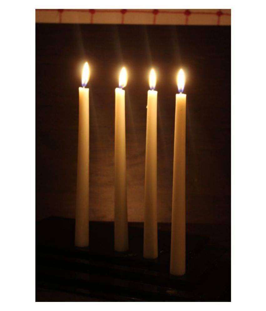     			Hosley White Tapered Candle - Pack of 4