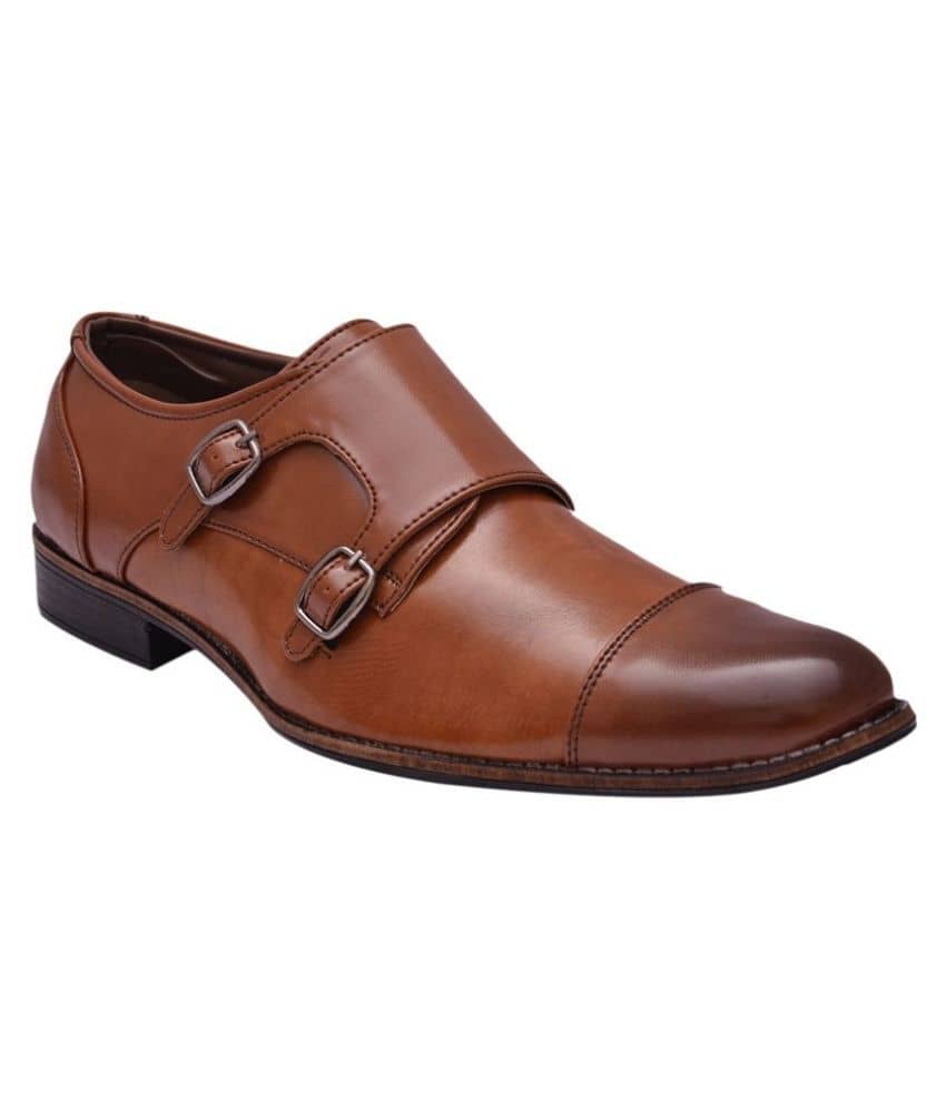 Sir Corbett - Tan Men's Monk Strap Formal Shoes - Formal Shoes | Buy online on ZillyBuy