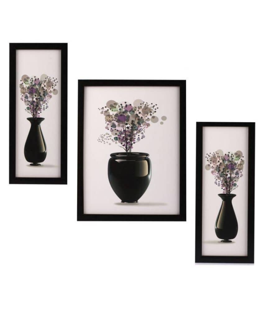 Indianara Floral Synthetic Painting With Frame