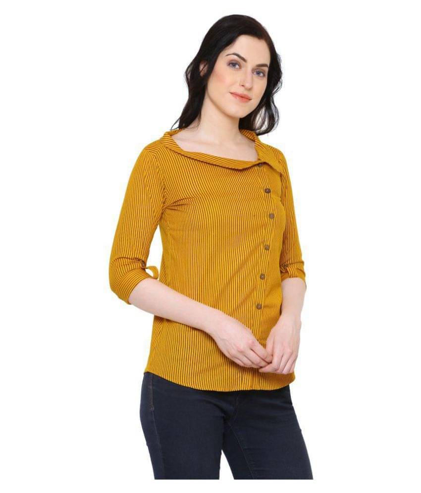     			Yash Gallery Women Printed Cotton Shirt ( Yellow )
