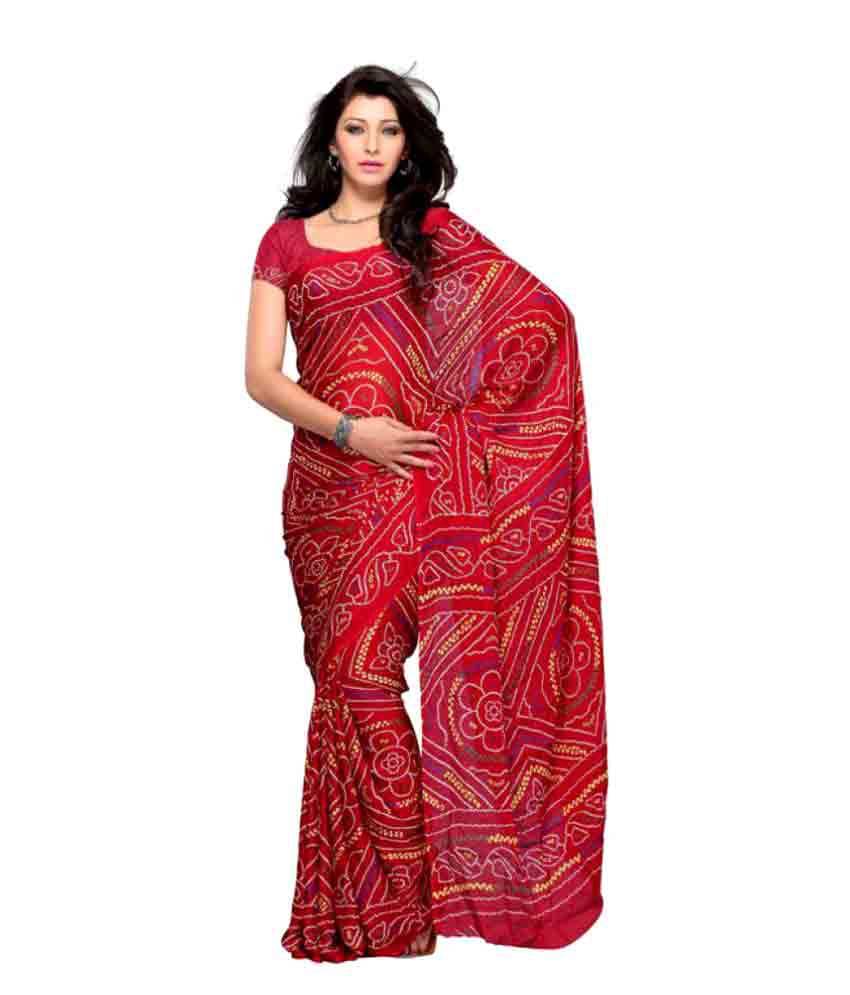 Apratim Silk Saree With Unstitched Blouse Piece ( Red,Pink )     			Apratim Silk Saree With Unstitched Blouse Piece ( Red,Pink )