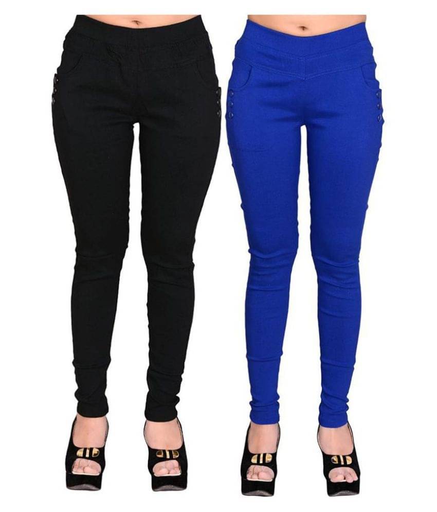     			FeelBlue Poly Cotton Jeggings - Multi Color