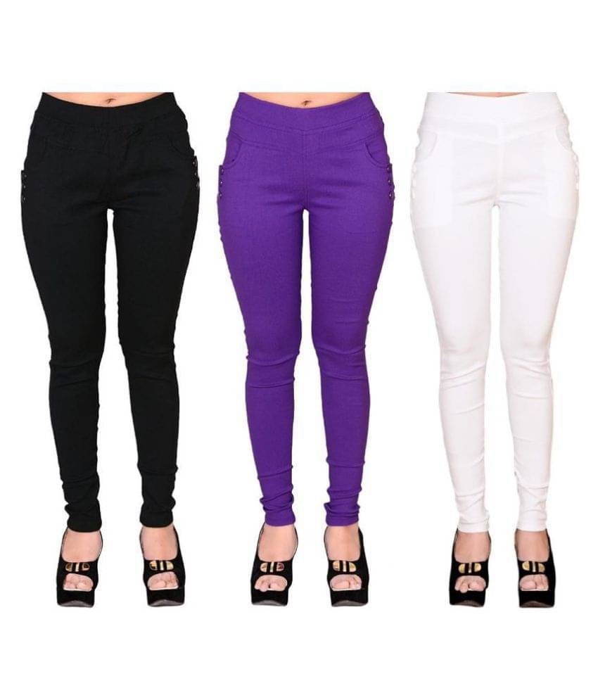     			FeelBlue Poly Cotton Jeggings - Multi Color