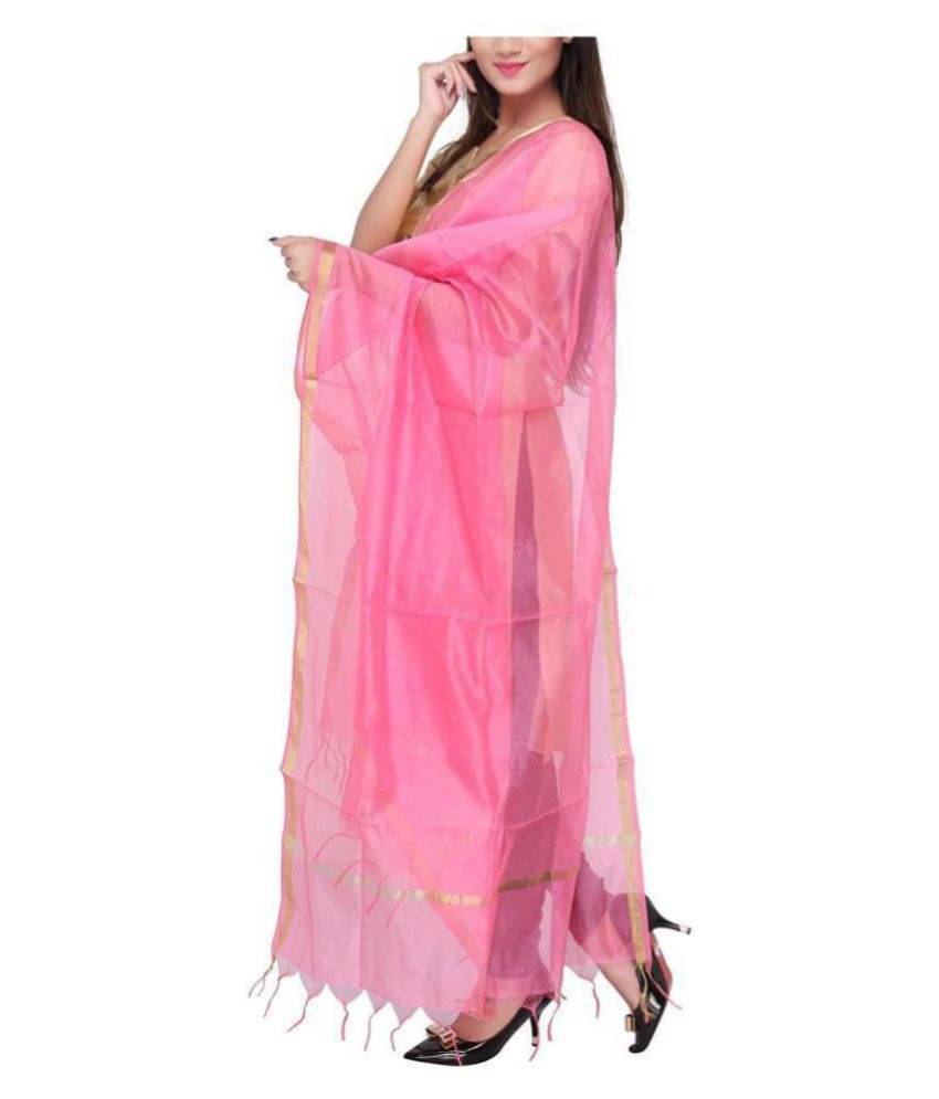     			Apratim Pink Chanderi Dupatta