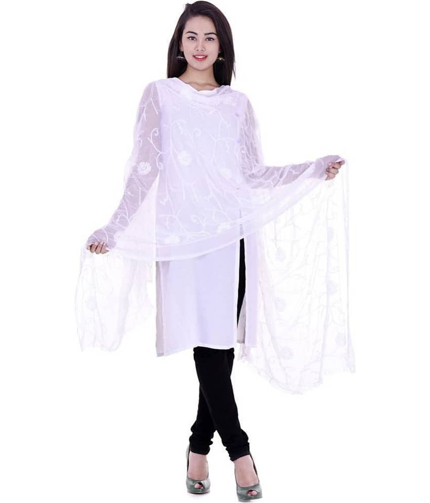 Apratim White Chiffon Dupatta - Dupattas & Shawls | Buy online on ZillyBuy