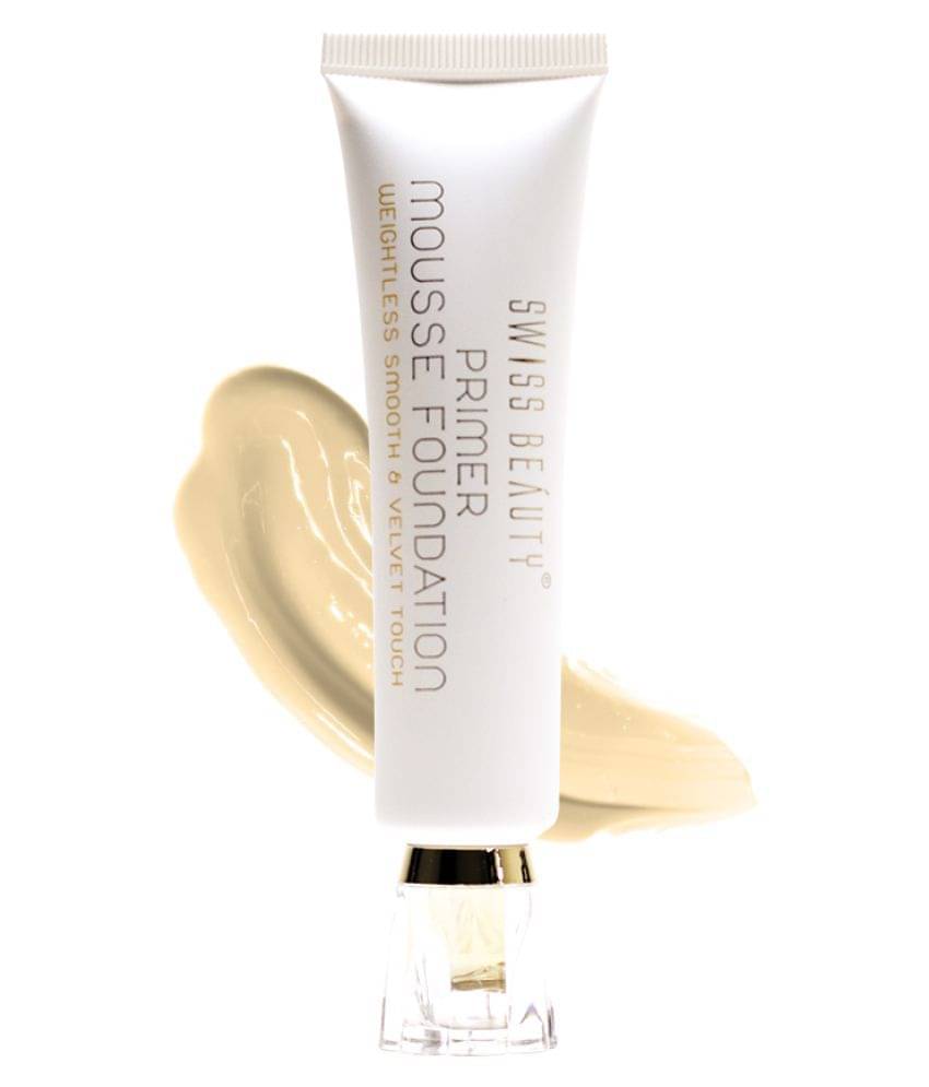     			Swiss Beauty Primer Mousse Foundation (Medium Beige), 55g