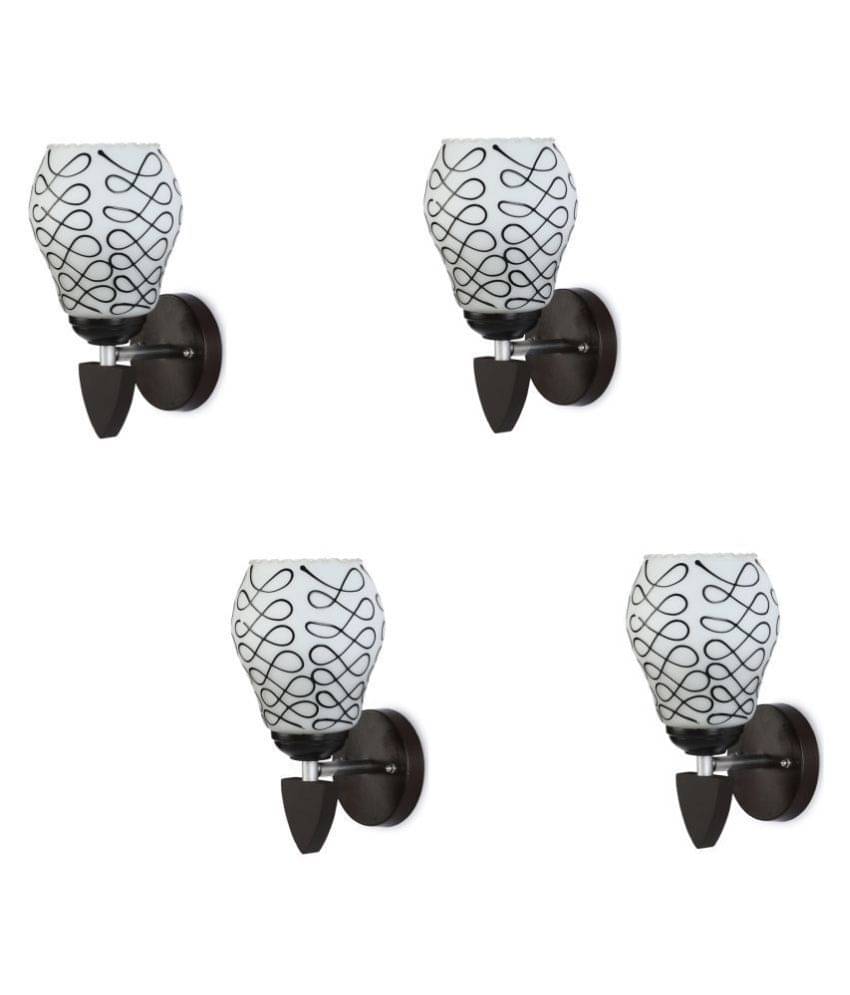 Somil Decorative Wall Lamp Light Glass Wall Light Black - Pack of 4 Somil Decorative Wall Lamp Light Glass Wall Light Black - Pack of 4