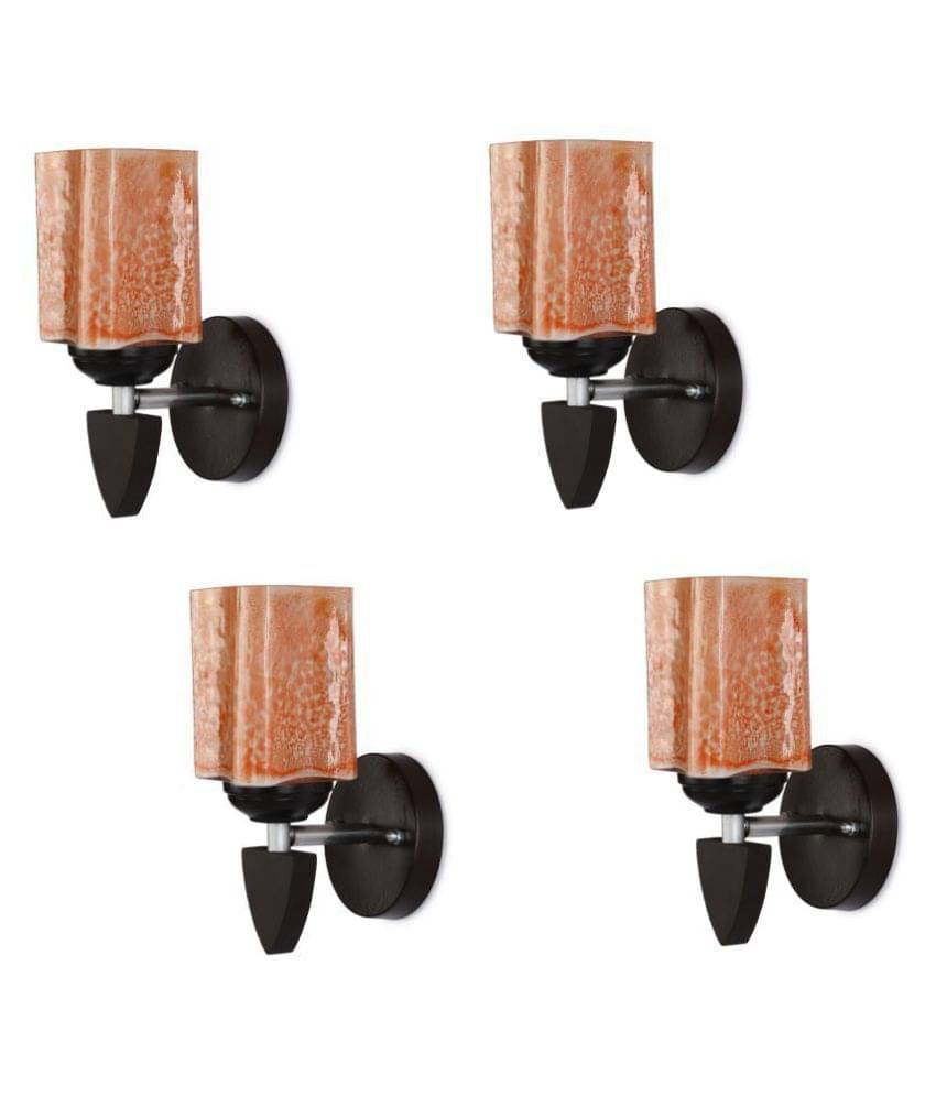 Somil Decorative Wall Lamp Light Glass Wall Light Orange - Pack of 4     			Somil Decorative Wall Lamp Light Glass Wall Light Orange - Pack of 4