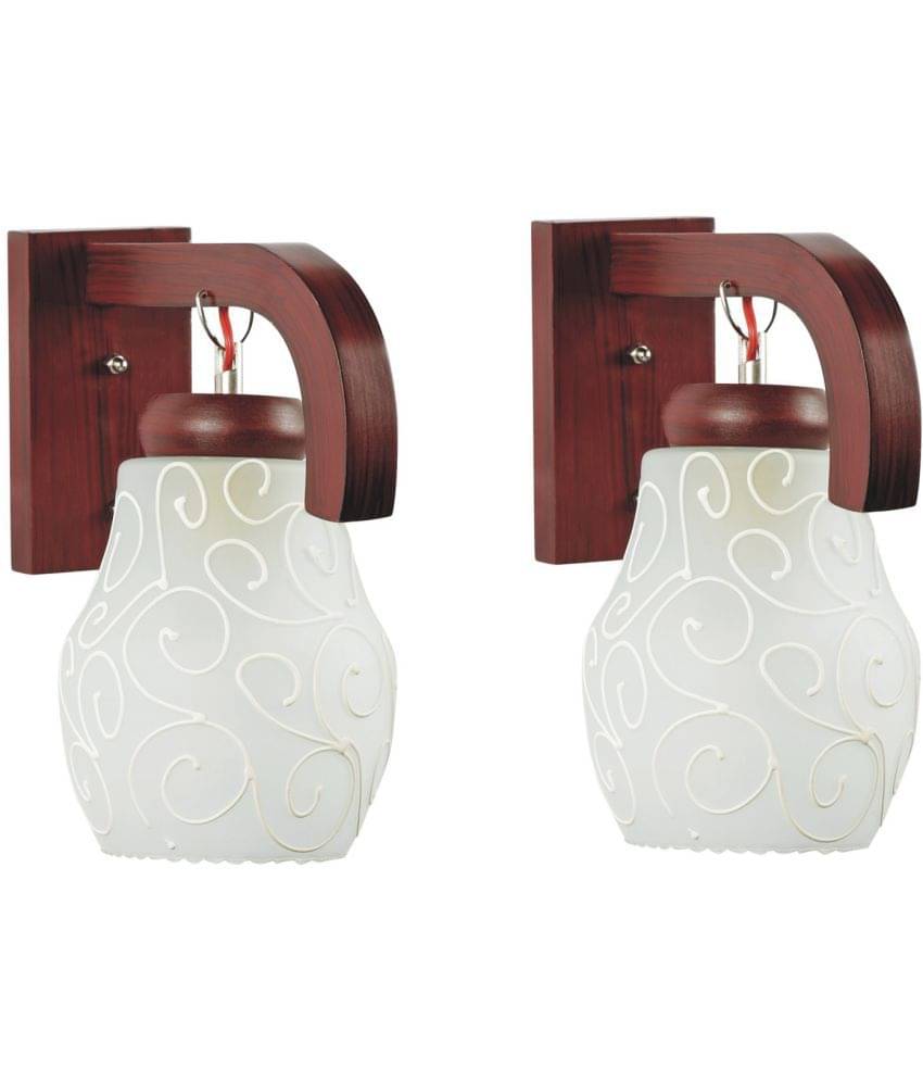     			Somil Decorative Wall Lamp Light Glass Wall Light White - Pack of 2