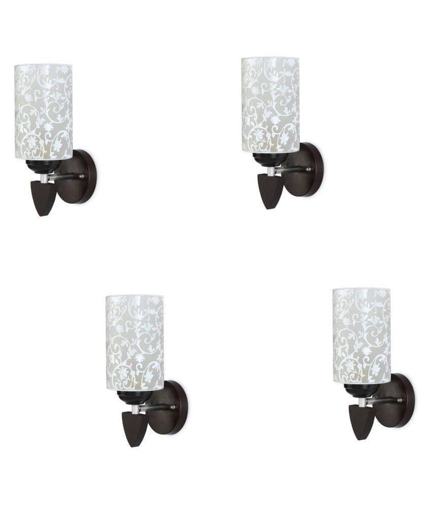     			Somil Decorative Wall Lamp Light Glass Wall Light White - Pack of 4