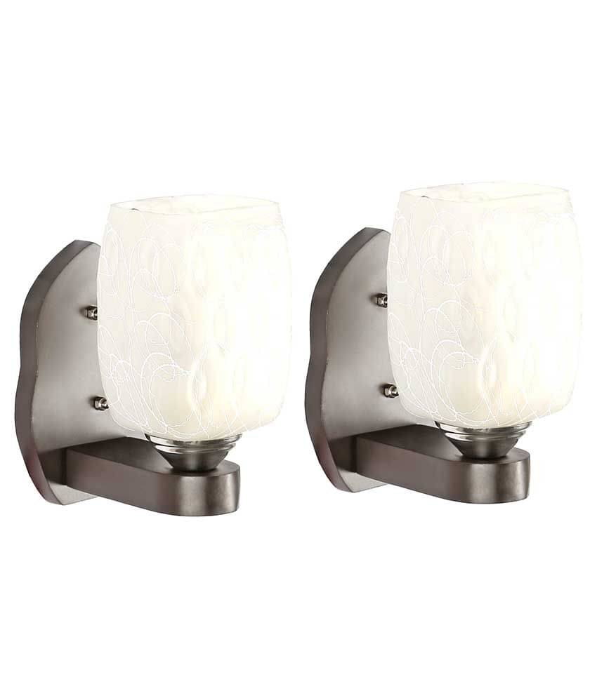 Somil Decorative Wall Lamp Light Glass Wall Light White - Pack of 2 Somil Decorative Wall Lamp Light Glass Wall Light White - Pack of 2