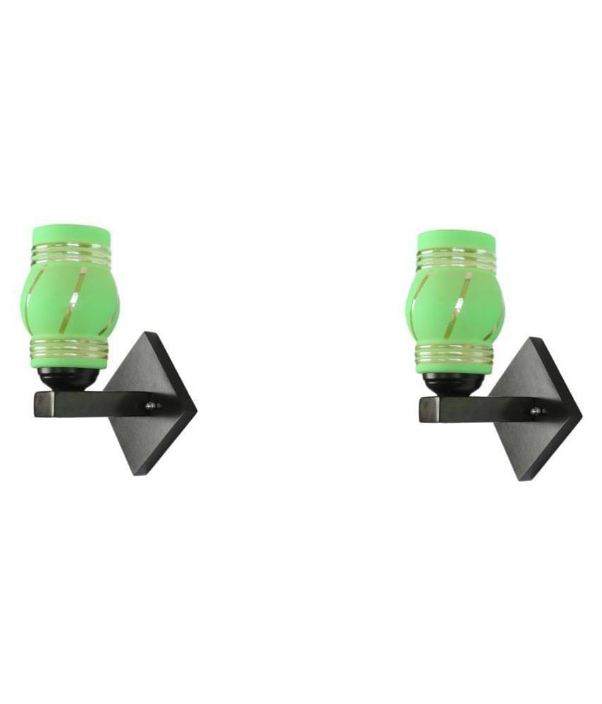     			Somil Decorative Wall Lamp Light Glass Wall Light Green - Pack of 2