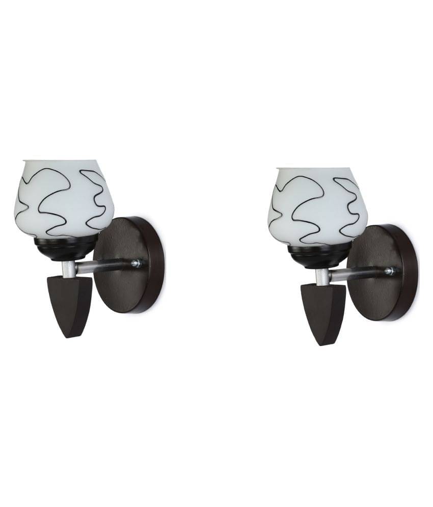    			Somil Decorative Wall Lamp Light Glass Wall Light Black - Pack of 2