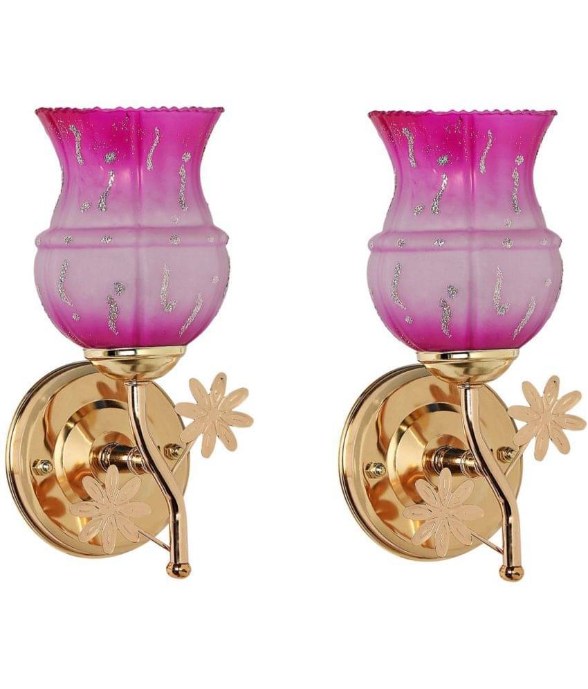     			Somil Decorative Wall Lamp Light Glass Wall Light Pink - Pack of 2
