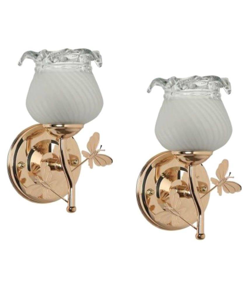     			Somil Decorative Wall Lamp Light Glass Wall Light Off White - Pack of 2