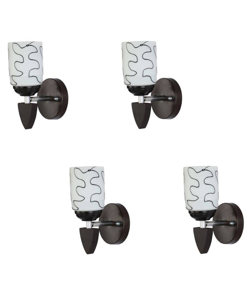 Somil Decorative Wall Lamp Light Glass Wall Light Black - Pack of 4 Somil Decorative Wall Lamp Light Glass Wall Light Black - Pack of 4