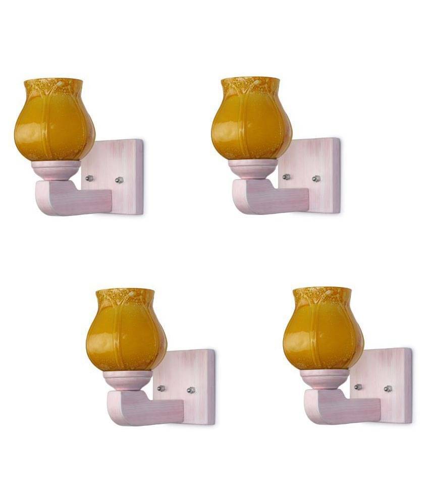     			Somil Decorative Wall Lamp Light Glass Wall Light Yellow - Pack of 4