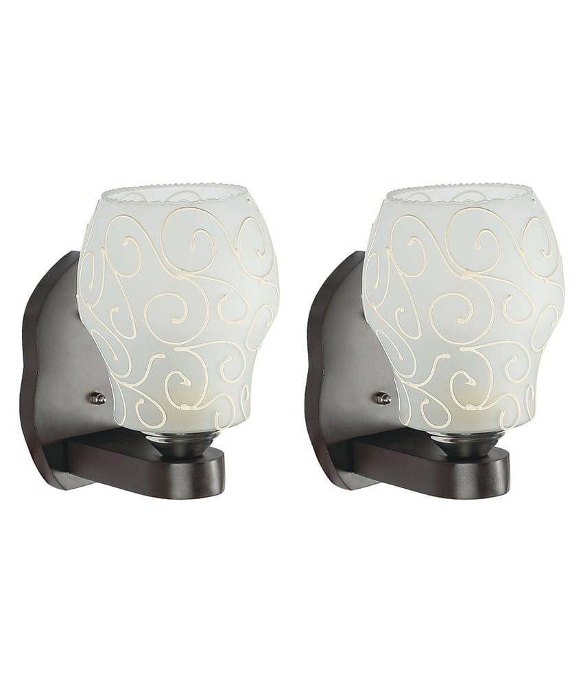 Somil Decorative Wall Lamp Light Glass Wall Light White - Pack of 2 Somil Decorative Wall Lamp Light Glass Wall Light White - Pack of 2