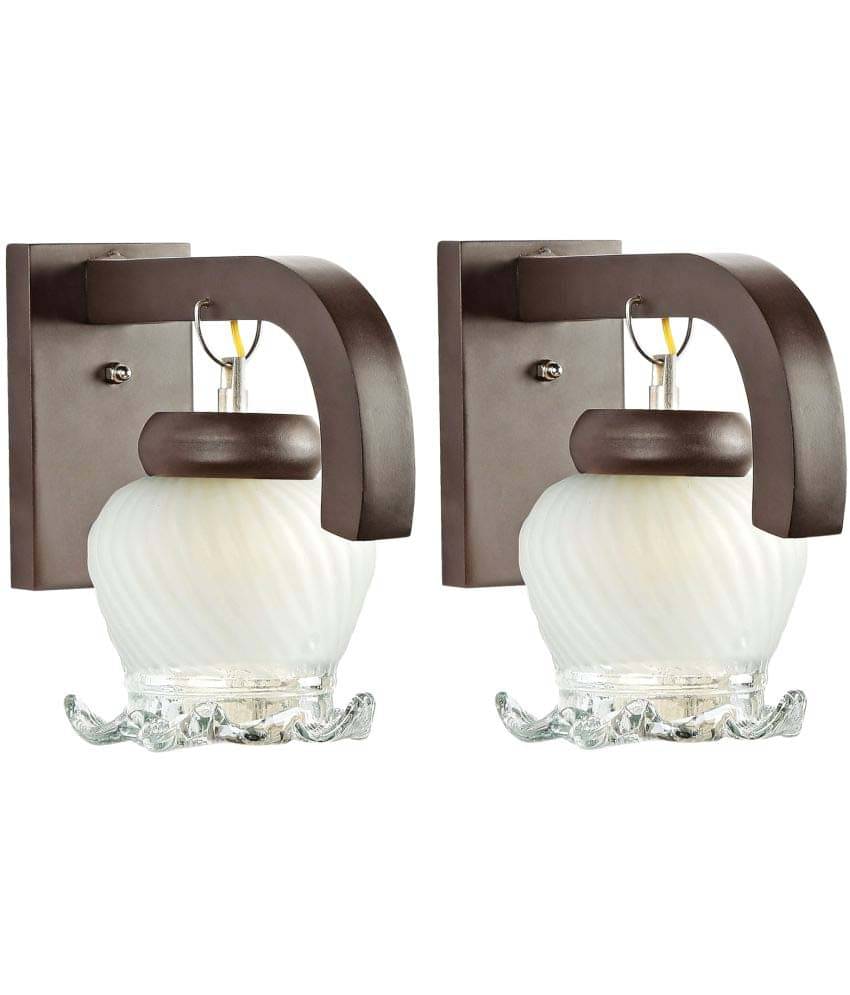 Somil Decorative Wall Lamp Light Glass Wall Light Off White - Pack of 2 Somil Decorative Wall Lamp Light Glass Wall Light Off White - Pack of 2