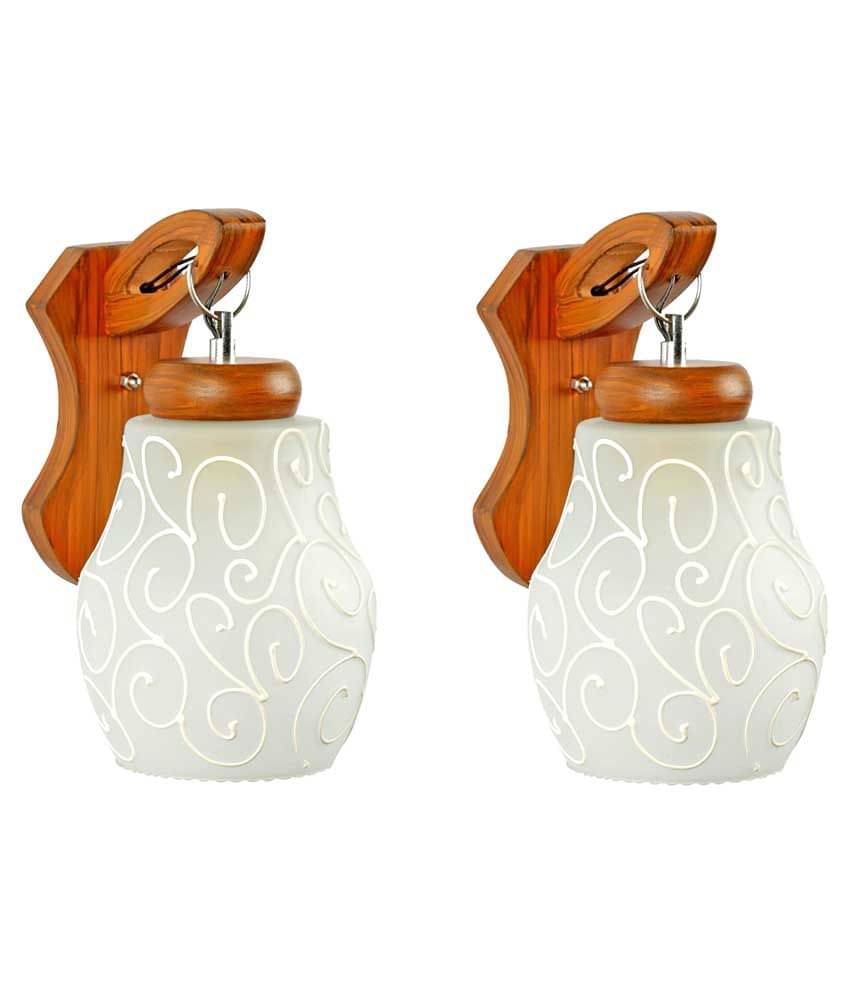     			Somil Decorative Wall Lamp Light Glass Wall Light White - Pack of 2