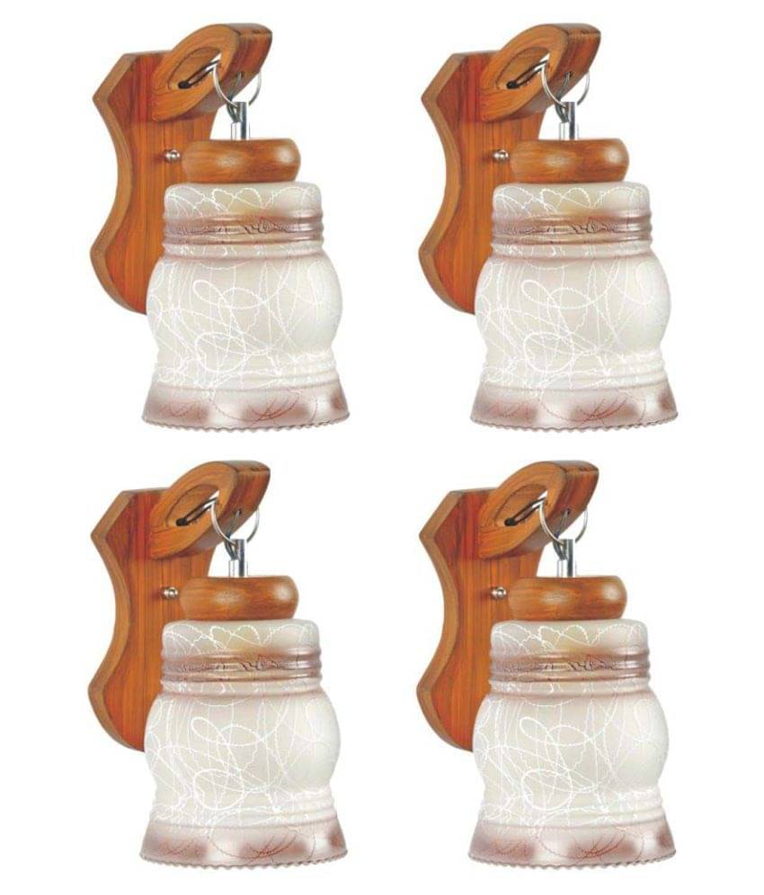 Somil Decorative Wall Lamp Light Glass Wall Light White - Pack of 4 Somil Decorative Wall Lamp Light Glass Wall Light White - Pack of 4