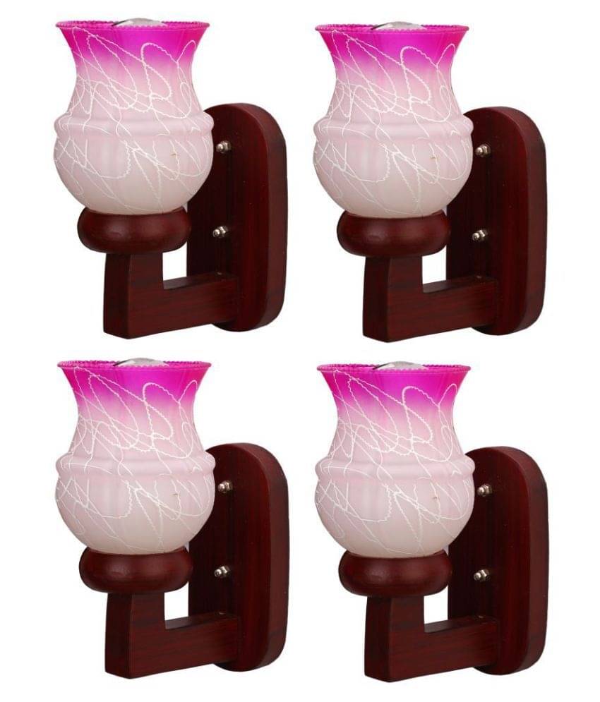 Somil Decorative Wall Lamp Light Glass Wall Light Pink - Pack of 4 Somil Decorative Wall Lamp Light Glass Wall Light Pink - Pack of 4