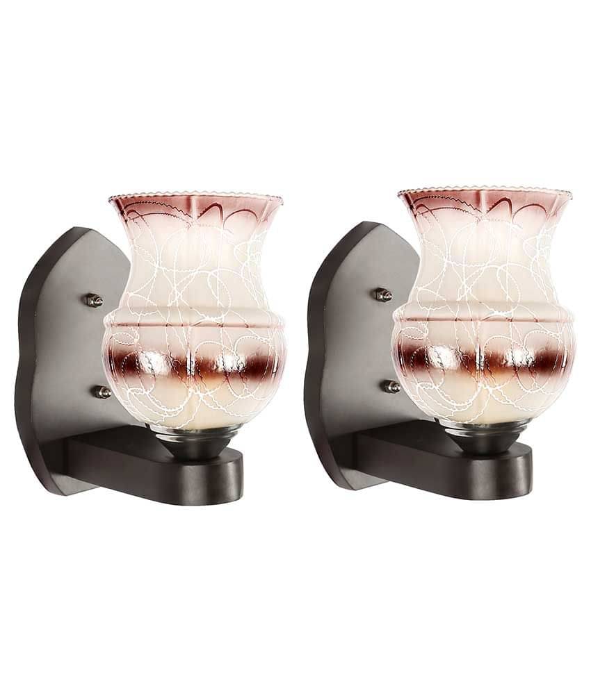 Somil Decorative Wall Lamp Light Glass Wall Light White - Pack of 2 Somil Decorative Wall Lamp Light Glass Wall Light White - Pack of 2