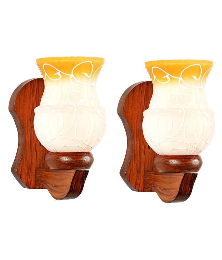     			Somil Decorative Wall Lamp Light Glass Wall Light White - Pack of 2