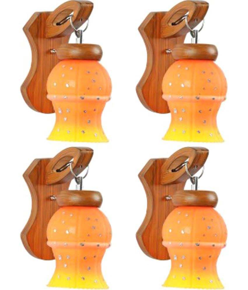     			Somil Decorative Wall Lamp Light Glass Wall Light Orange - Pack of 4