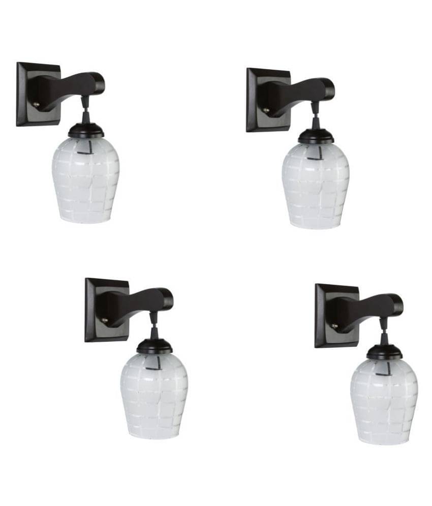 Somil Decorative Wall Lamp Light Glass Wall Light White - Pack of 4 Somil Decorative Wall Lamp Light Glass Wall Light White - Pack of 4