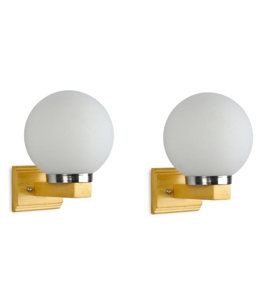     			Somil Decorative Wall Lamp Light Glass Wall Light White - Pack of 2