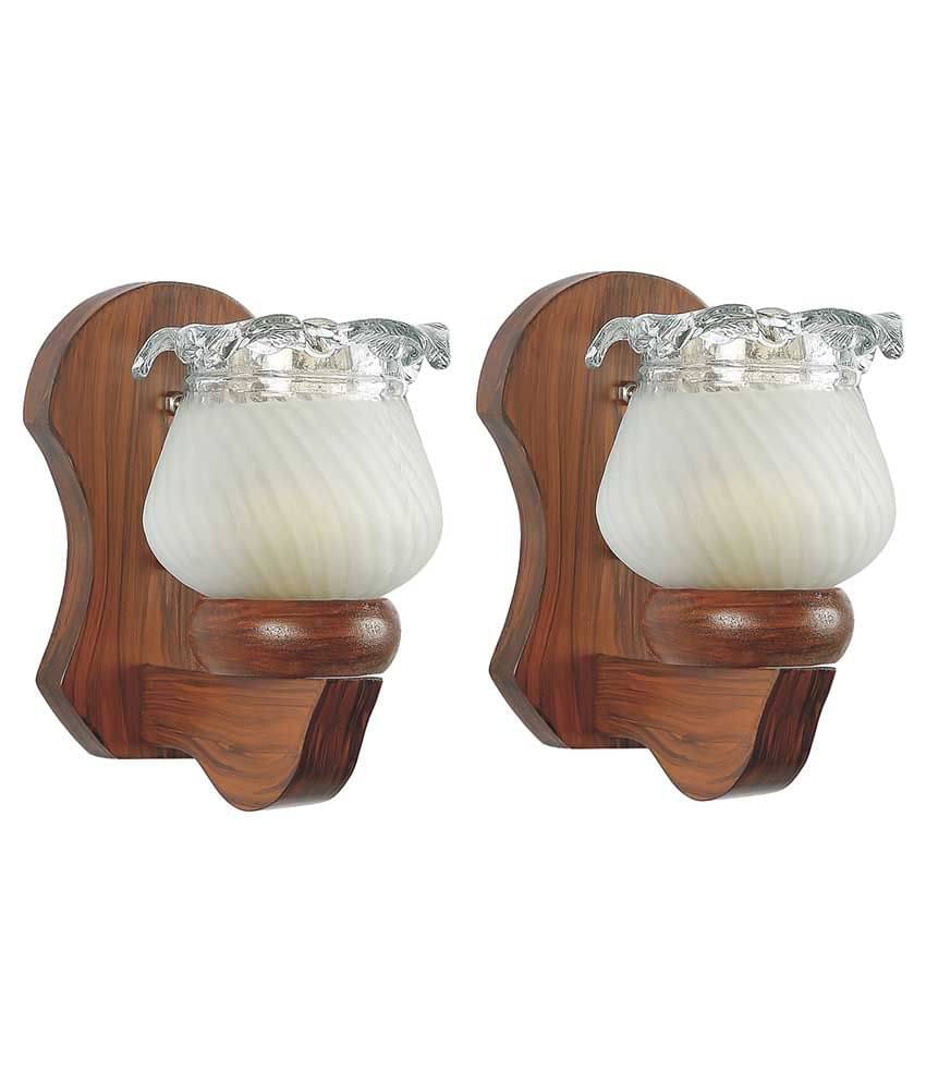     			Somil Decorative Wall Lamp Light Glass Wall Light White - Pack of 2