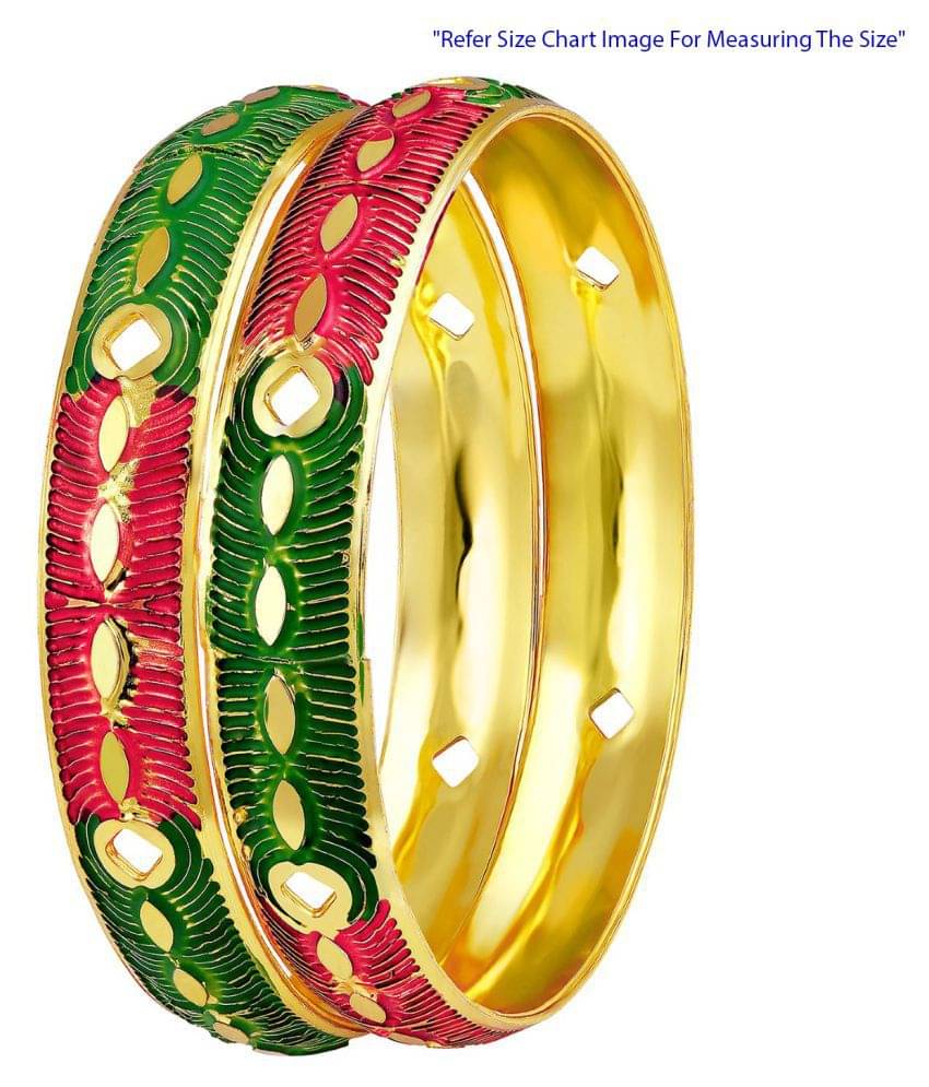     			Asmitta Divine Meenakari Work Gold Plated Enamel Bangle For Women