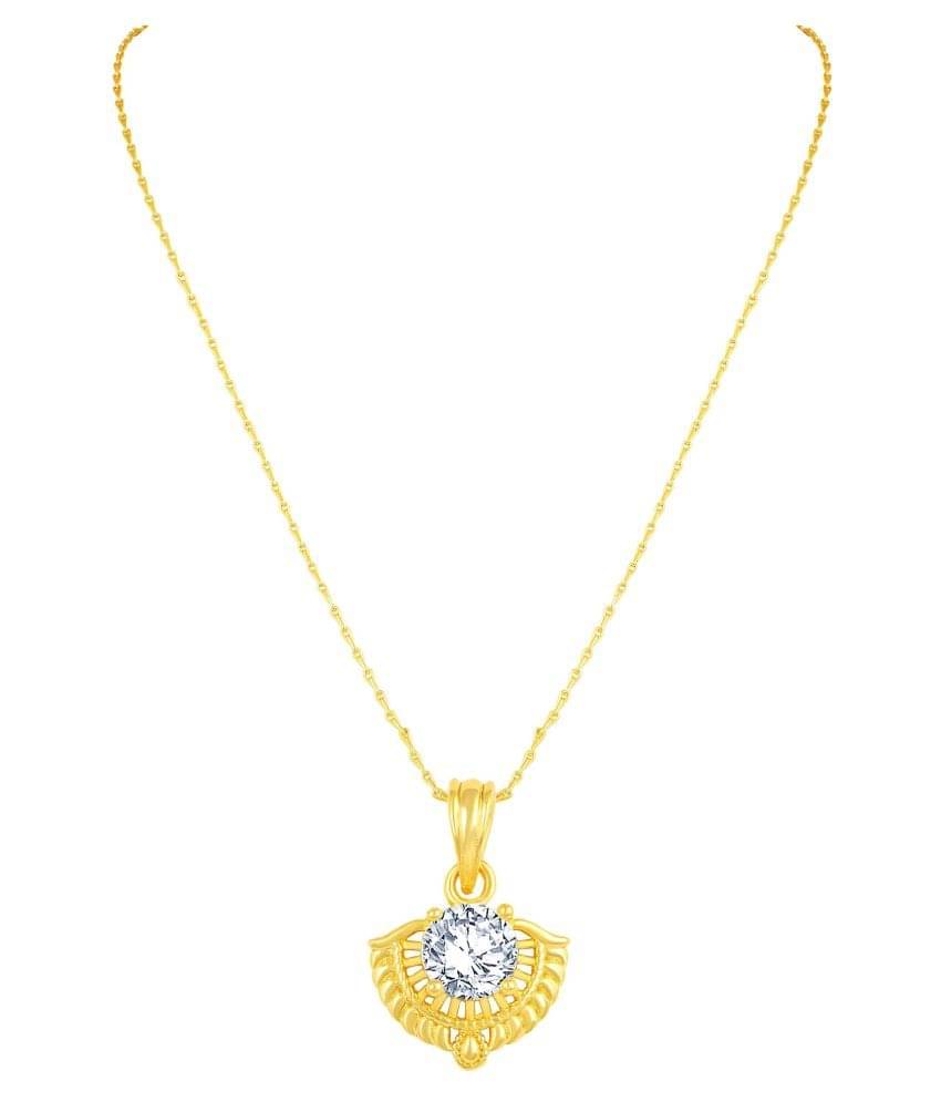     			Asmitta Excellent Designer Gold Plated CZ Stone Pendant with Chain For Women