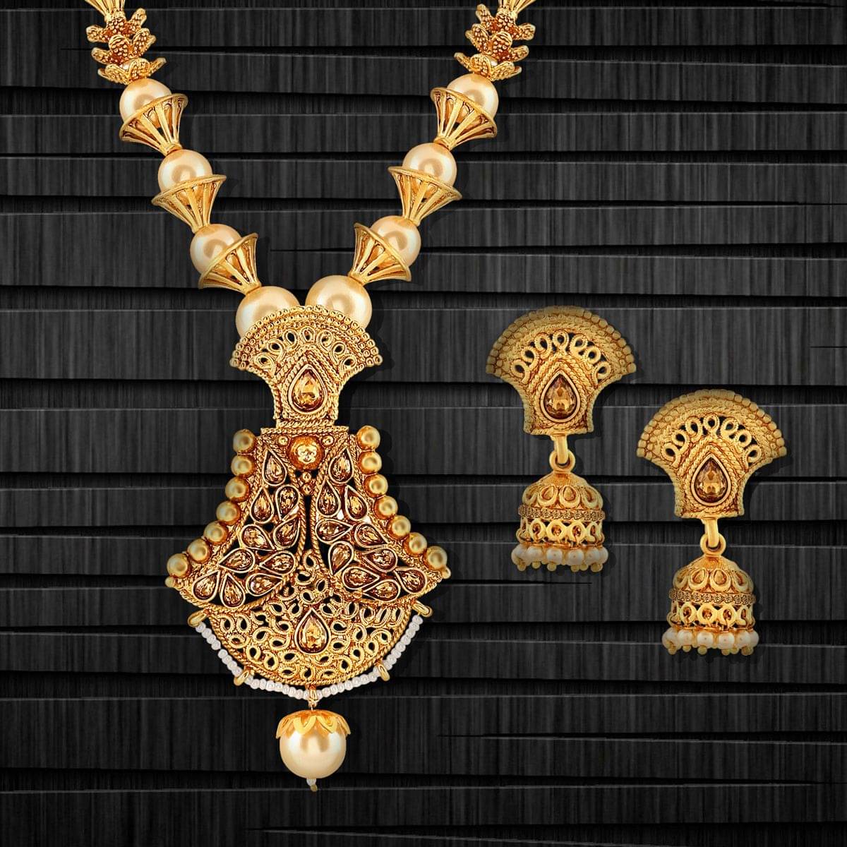 Asmitta Exquisite Gold Plated With LCT Stone Pendant Set For Women Asmitta Exquisite Gold Plated With LCT Stone Pendant Set For Women