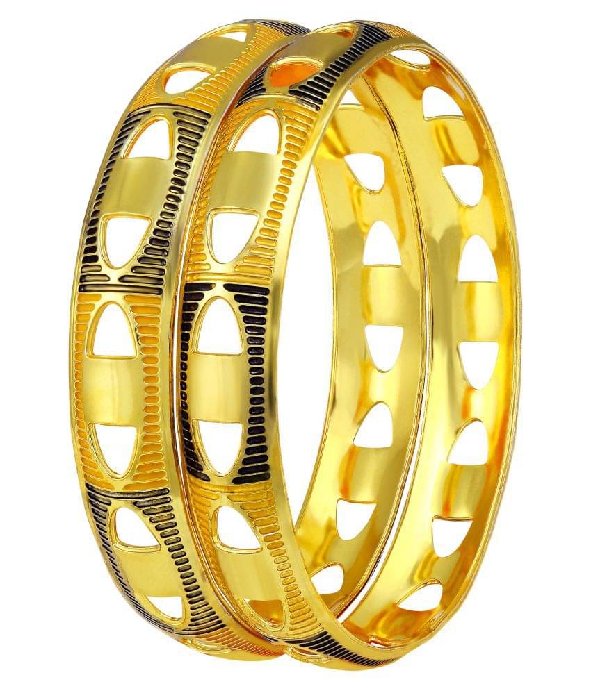     			Asmitta Eye-Catchy Meenakari Work Gold Plated Enamel Bangle For Women