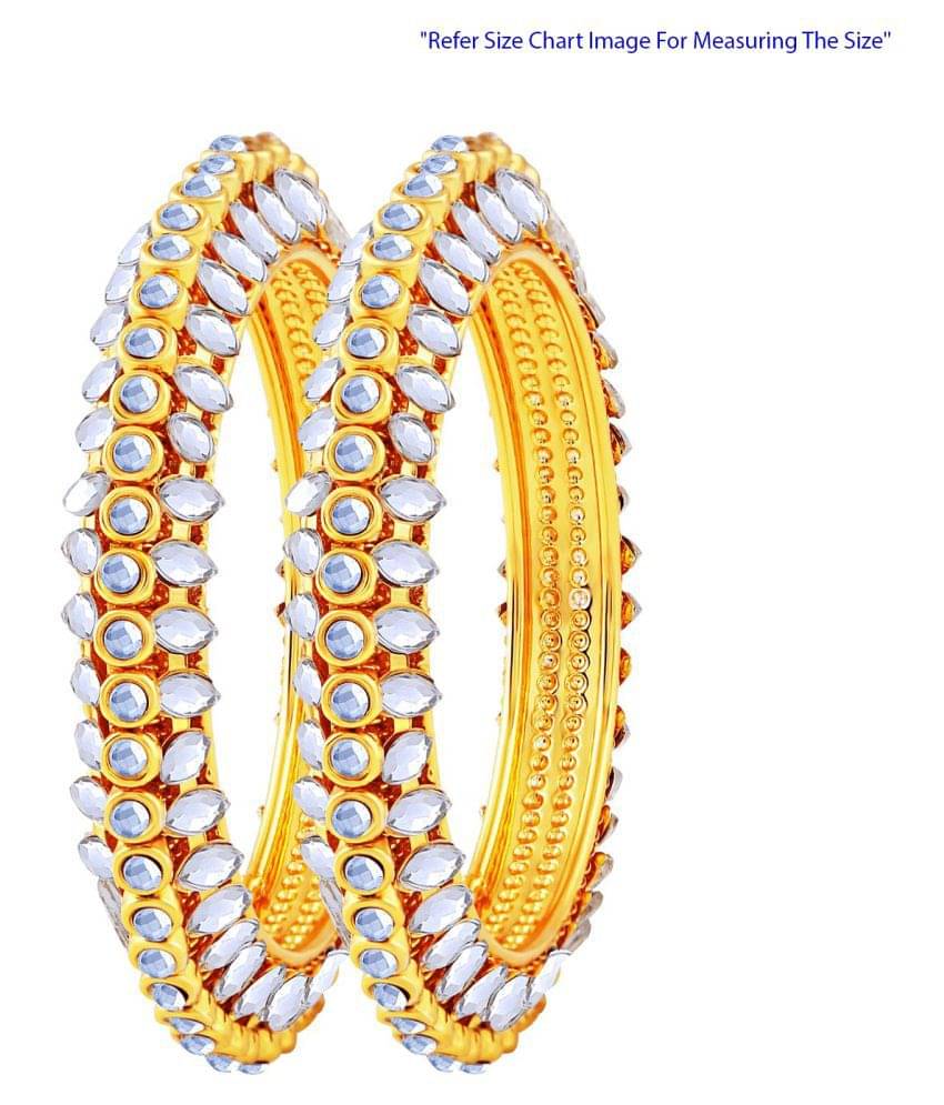 Asmitta Intricately Gold Plated Kundan Stone Bangle Set For Women Asmitta Intricately Gold Plated Kundan Stone Bangle Set For Women