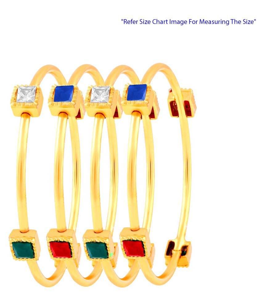 Asmitta Luxurious Gold Plated Fancy Stone Set Of 4 Bangles For Women Asmitta Luxurious Gold Plated Fancy Stone Set Of 4 Bangles For Women
