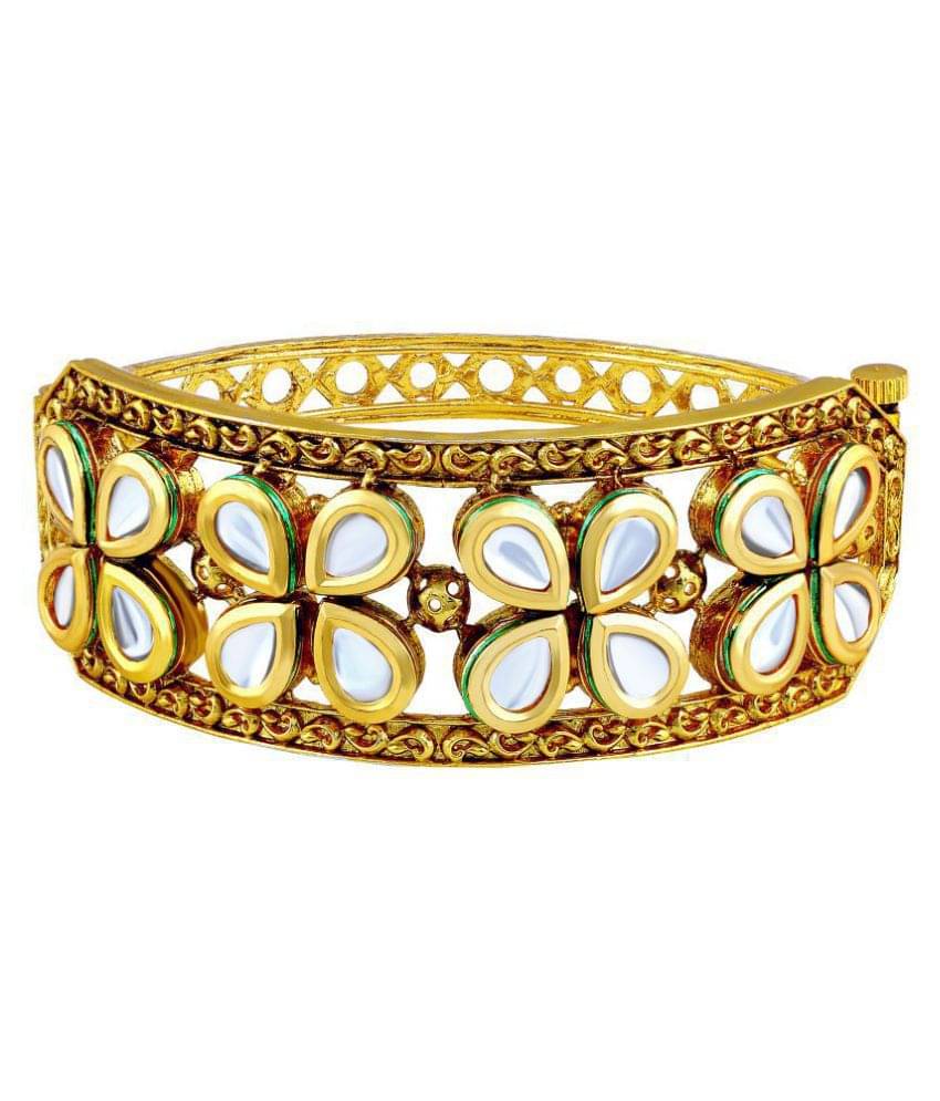     			Asmitta Luxurious Gold Plated Kundan Kada For Women
