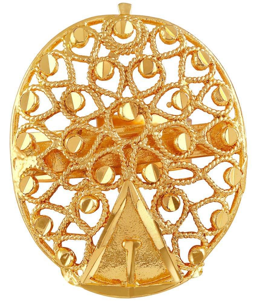 Asmitta Oval Shape Gold Plated Finger Ring For Women Asmitta Oval Shape Gold Plated Finger Ring For Women