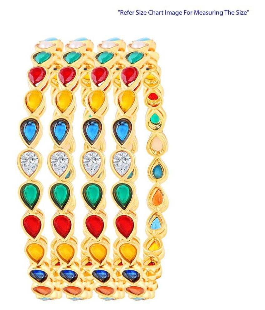 Asmitta Pretty Gold Plated Austrian Stone Set Of 4 Bangles For Women Asmitta Pretty Gold Plated Austrian Stone Set Of 4 Bangles For Women